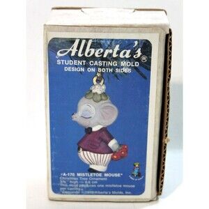 Alberta's A-170 Mistletoe Mouse Christmas Ornament Ceramic Mold Slip Casting